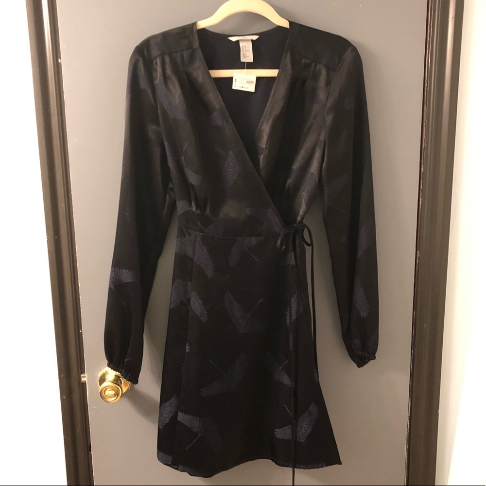 H&M Navy Blue Wrap Dress